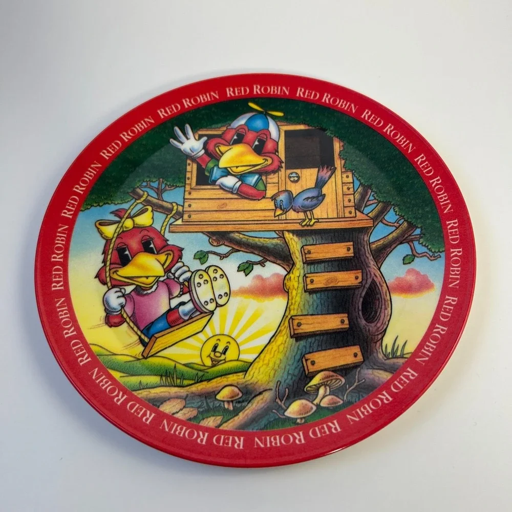 Vintage Red Robin Hamburgers Restaurant Children's Plate‎ Made In USA